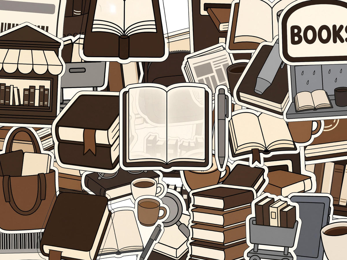 Book Lover Stickers, Reading Decals, Library Bookshop Laptop Stickers, Die Cut Bookworm Gift