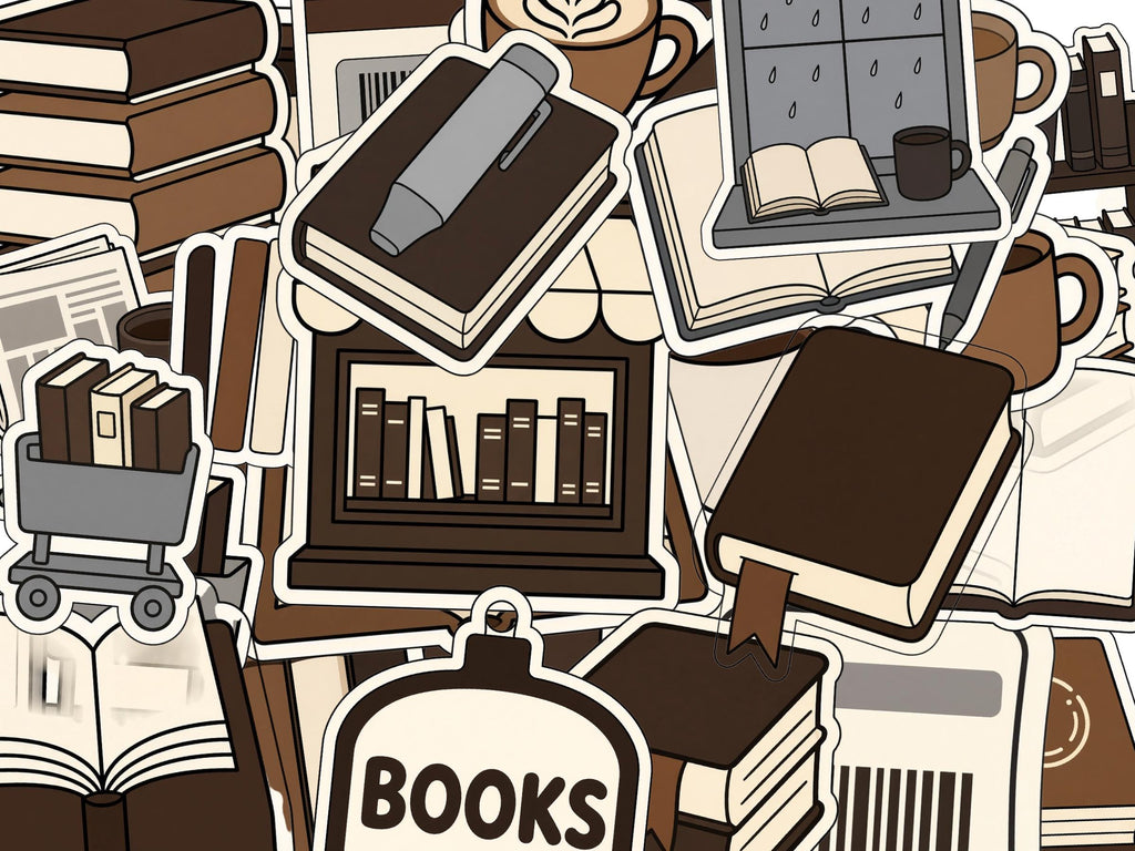 Book Lover Stickers, Reading Decals, Library Bookshop Laptop Stickers, Die Cut Bookworm Gift