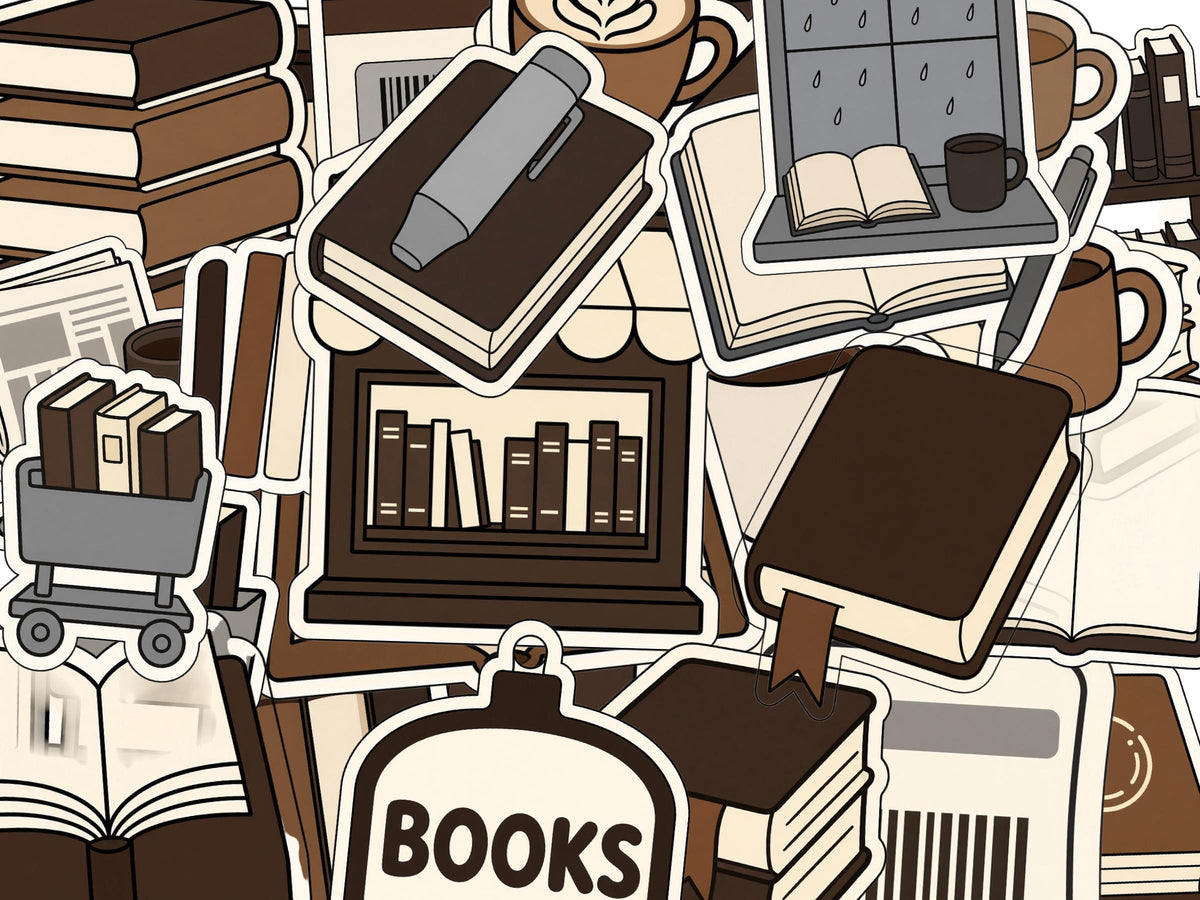 Book Lover Stickers, Reading Decals, Library Bookshop Laptop Stickers, Die Cut Bookworm Gift