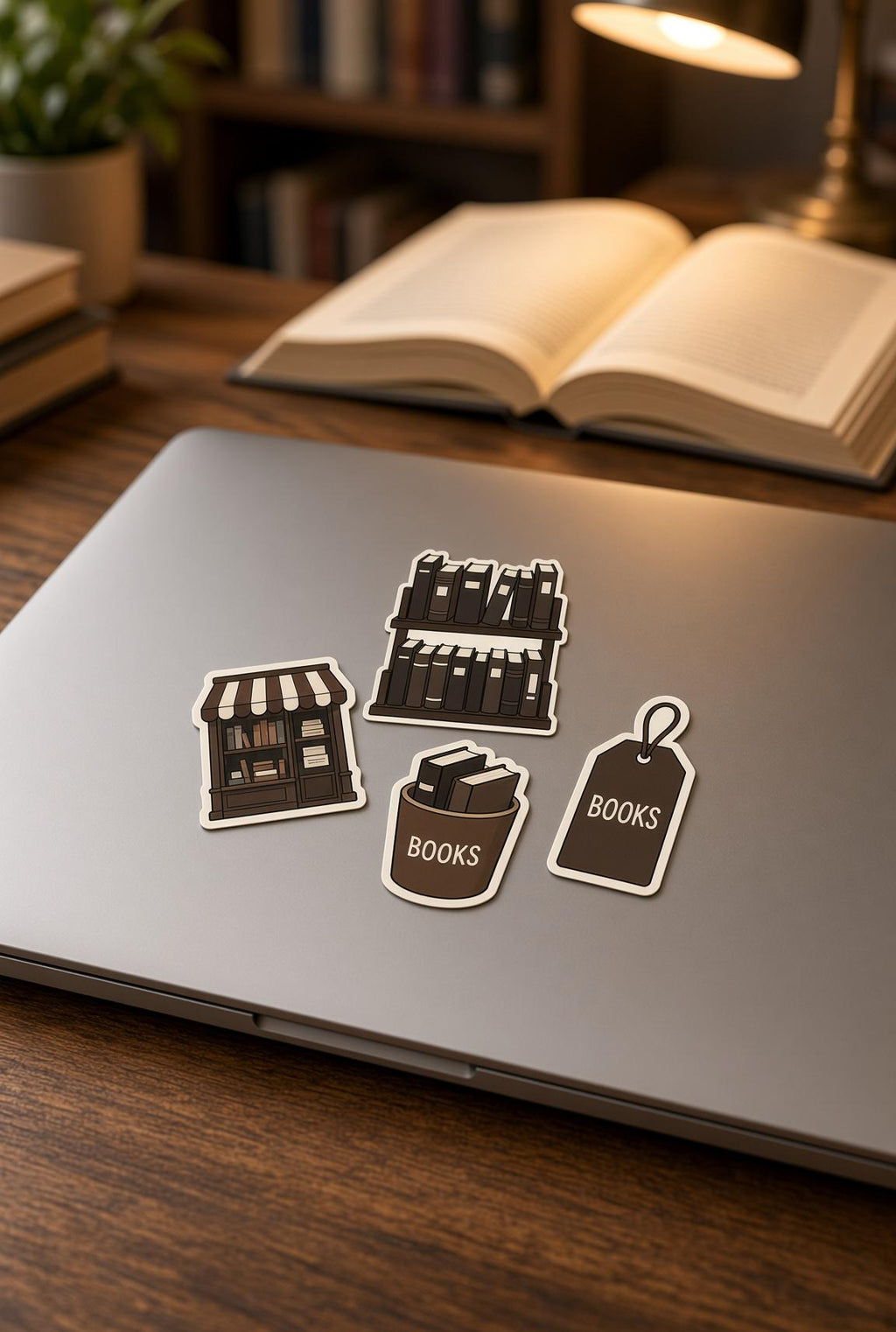 Book Lover Stickers, Reading Decals, Library Bookshop Laptop Stickers, Die Cut Bookworm Gift