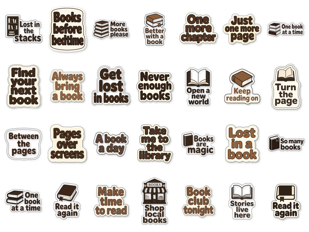 Book Lover Stickers, Reading Decals, Library Bookshop Laptop Stickers, Die Cut Bookworm Gift