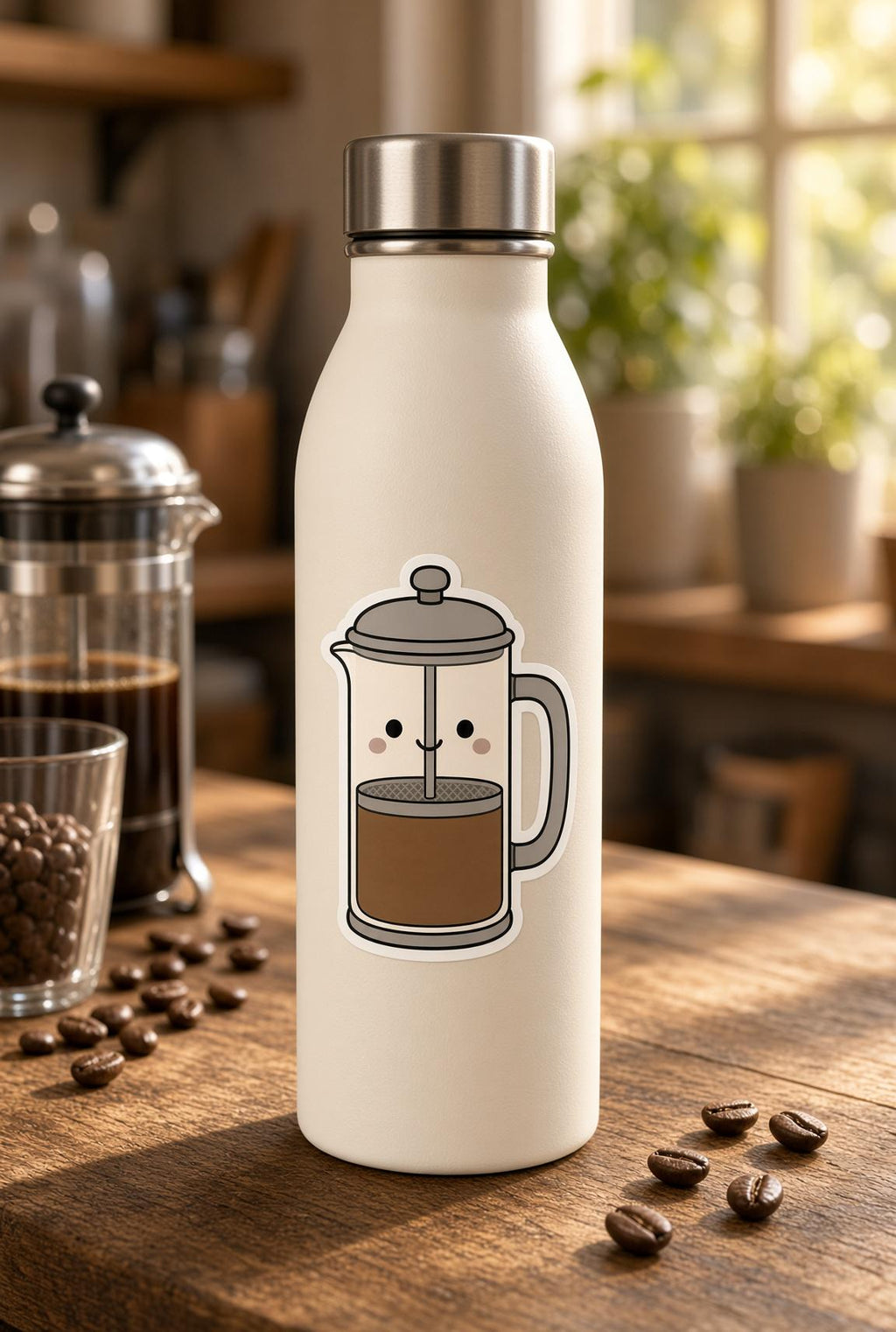 But First Coffee Stickers, Die-Cut Cafe Decals, Laptop Journal Gift