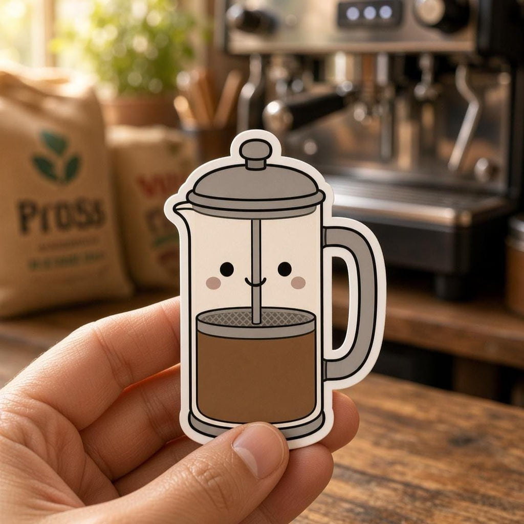 But First Coffee Stickers, Die-Cut Cafe Decals, Laptop Journal Gift