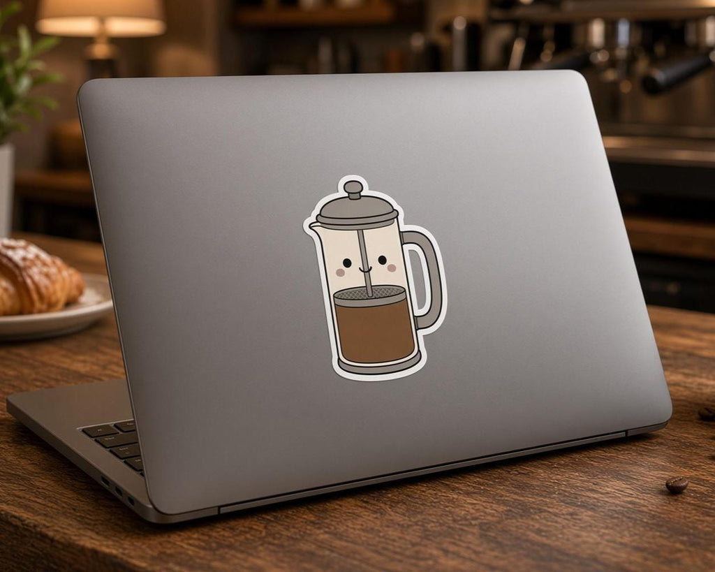 But First Coffee Stickers, Die-Cut Cafe Decals, Laptop Journal Gift