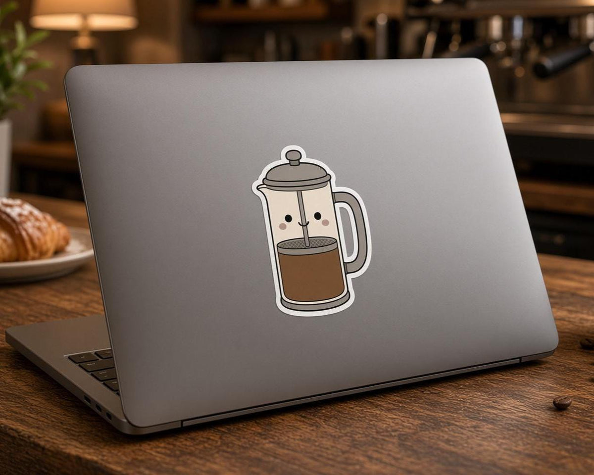 But First Coffee Stickers, Die-Cut Cafe Decals, Laptop Journal Gift