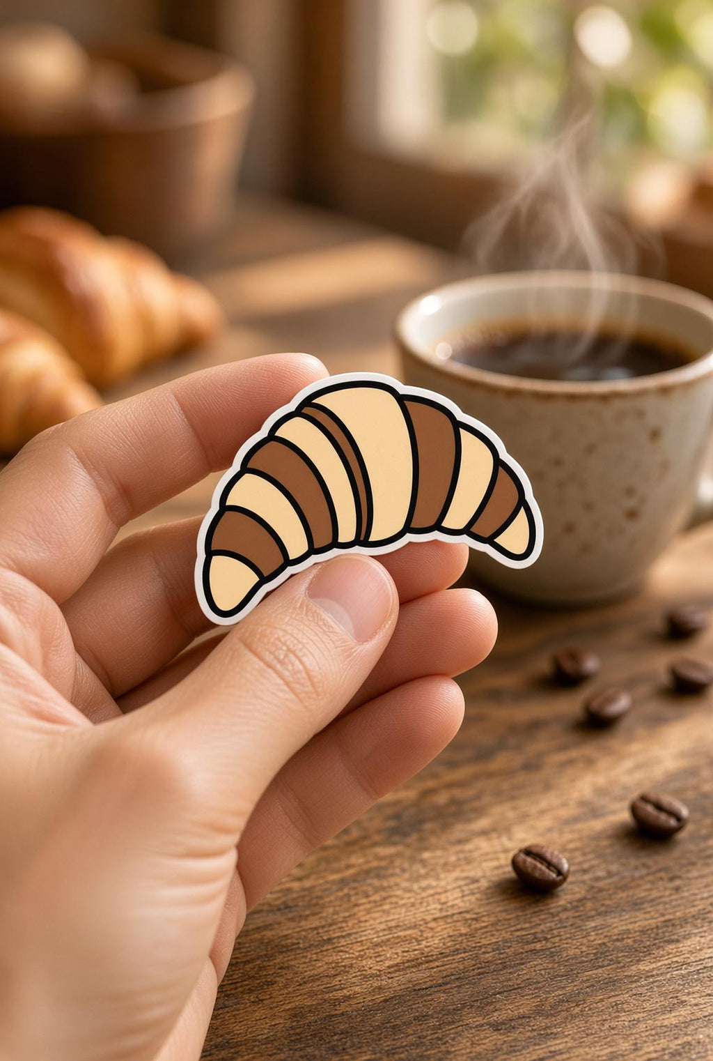 Coffee Icon Stickers, 50+ Cafe Decals, Pour Over Croissant Laptop Stickers, Die Cut Set