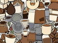 Coffee Icon Stickers, 50+ Cafe Decals, Pour Over Croissant Laptop Stickers, Die Cut Set