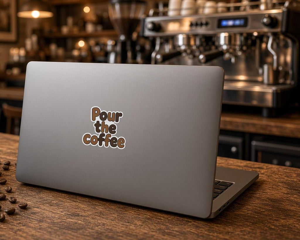 11 Coffee Word Stickers, But First Coffee Decals, Just Brew It Laptop Journal Set