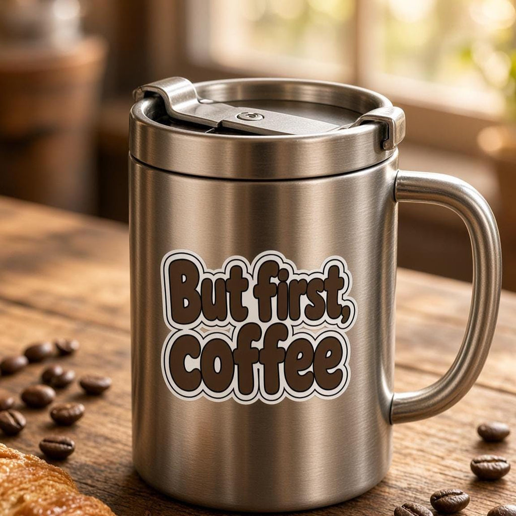 11 Coffee Word Stickers, But First Coffee Decals, Just Brew It Laptop Journal Set