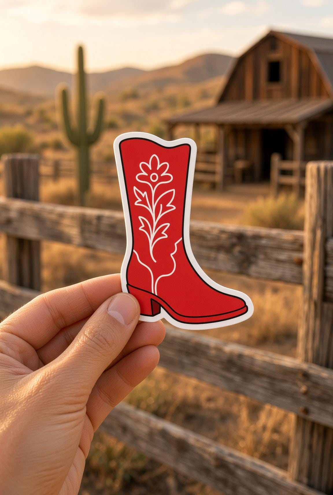 Cowgirl Boot Stickers, 17 Western Decals, Floral Cowboy Boot Laptop Journal Set
