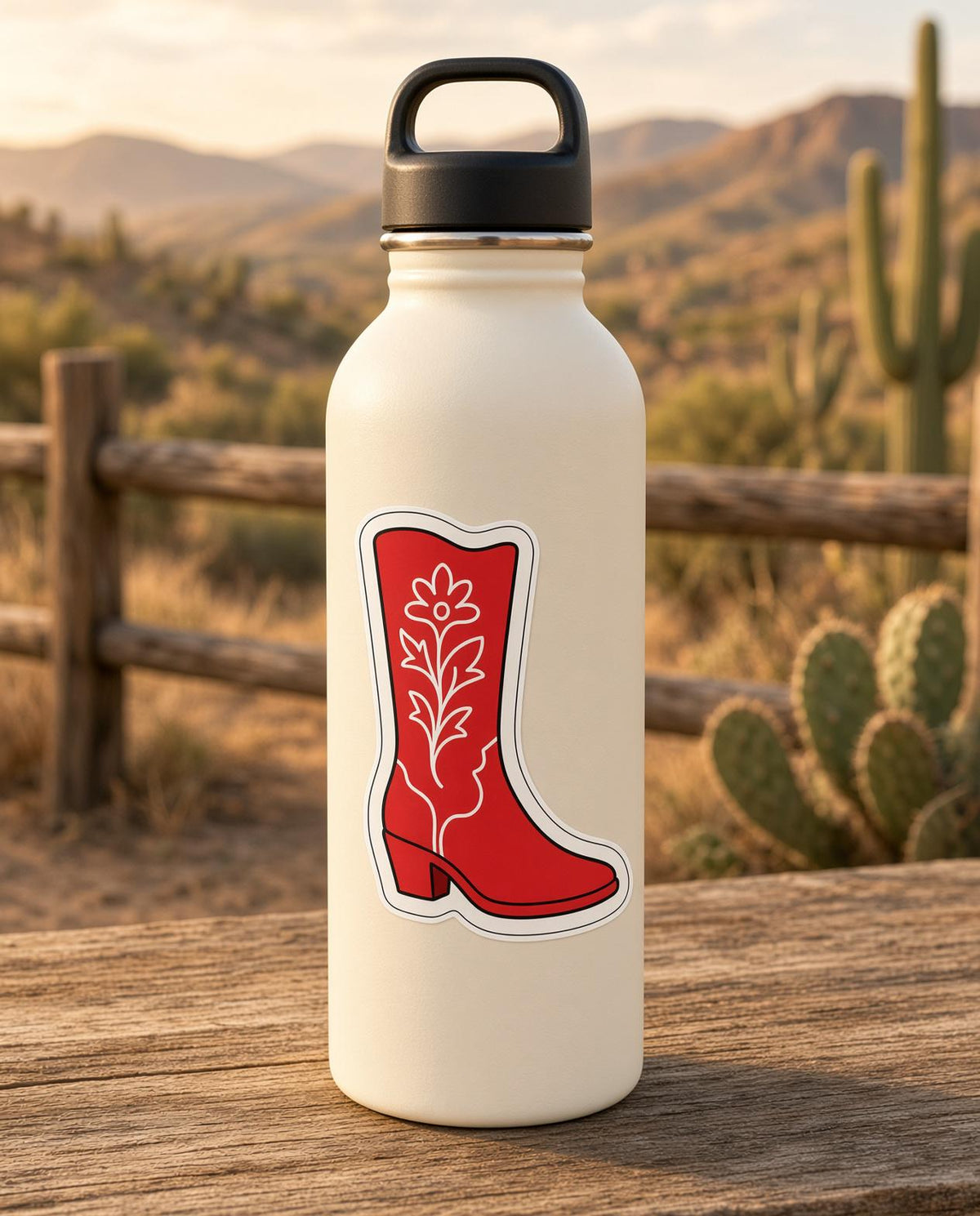 Cowgirl Boot Stickers, 17 Western Decals, Floral Cowboy Boot Laptop Journal Set
