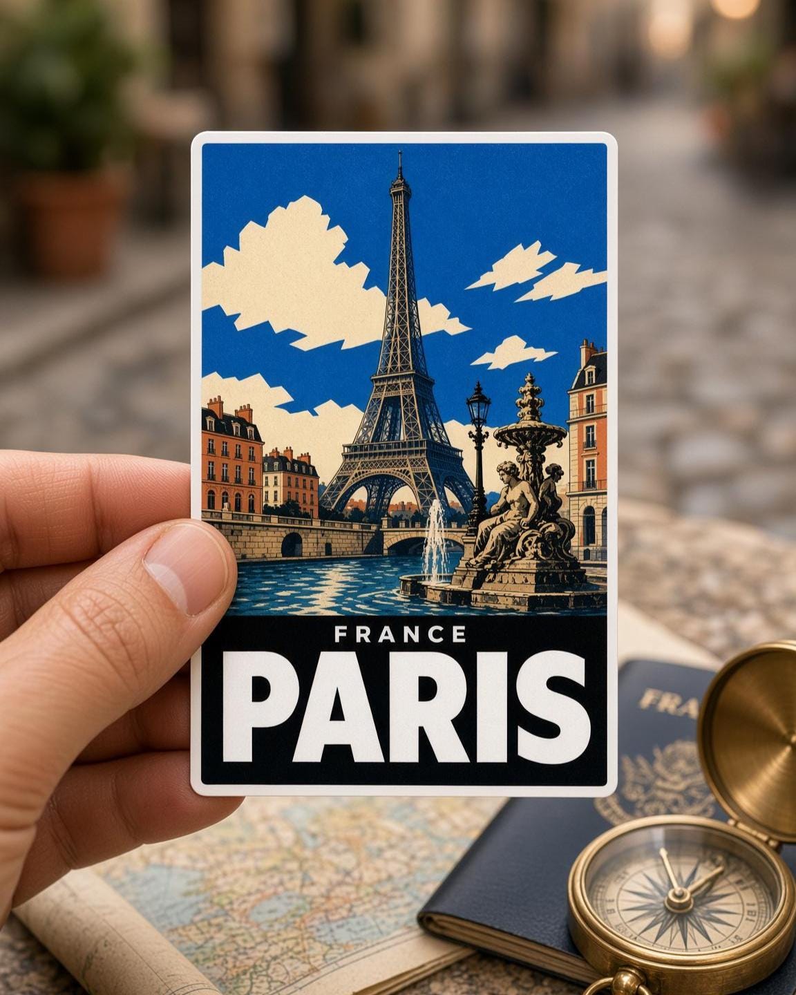 Europe City Stickers, Vintage Rome Paris Venice Decals, Laptop Journal Travel Set