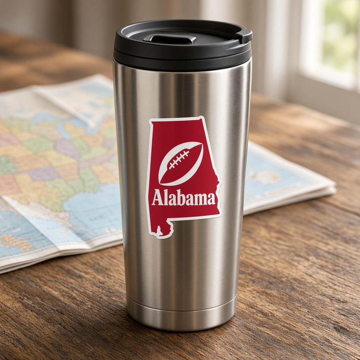 US State Stickers, Alaska California Map Decals, Laptop Journal Water Bottle