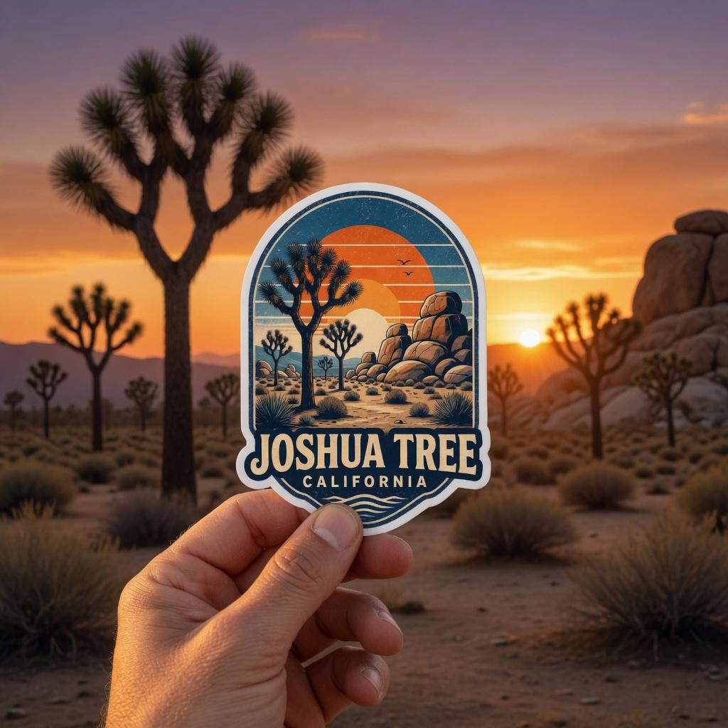 Vintage California Travel Sticker Pack, Die-Cut Vinyl, Sunset Stripes (68 Stickers)