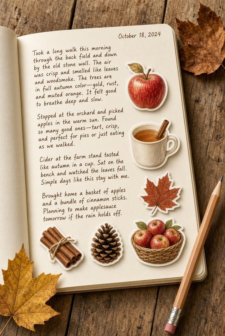 Fall Harvest Stickers, Autumn Die-Cut Set, Pumpkin Leaf Cider Cozy Journal Laptop Bottle Stickers