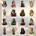 Greek God Stickers, Die-Cut Mythology Portraits for Journals and Laptops
