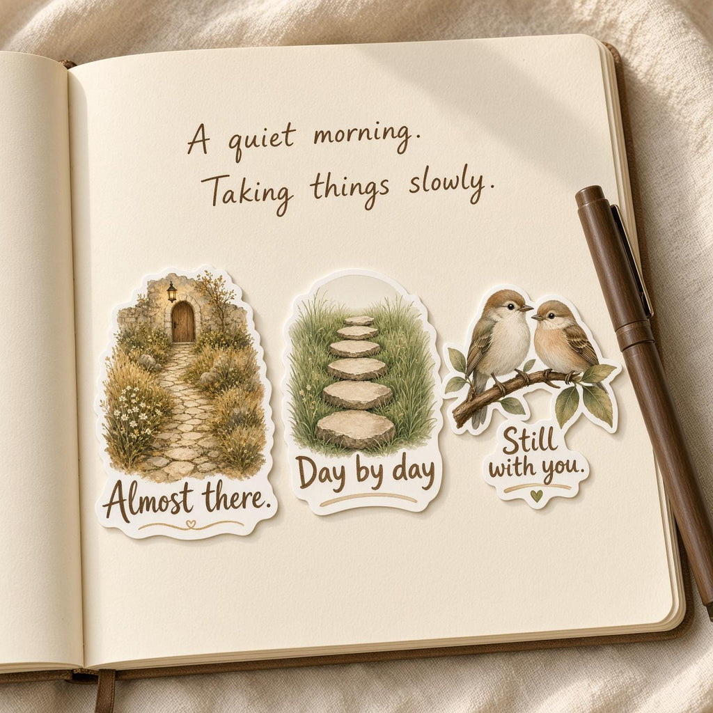Mental Health Journal Stickers, Gentle Prompts for Daily Pages