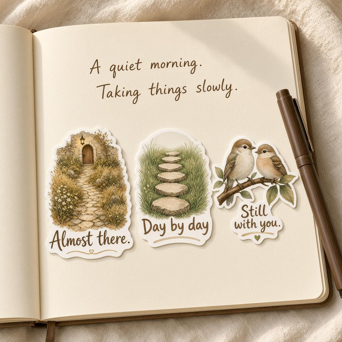Mental Health Journal Stickers, Gentle Prompts for Daily Pages