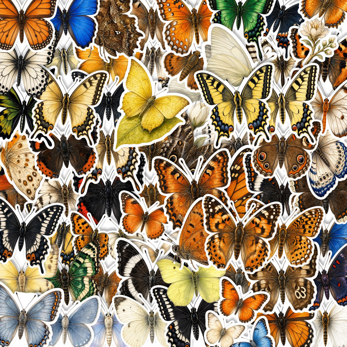 Butterfly Stickers, Die-Cut Nature Set for Journals and Laptops