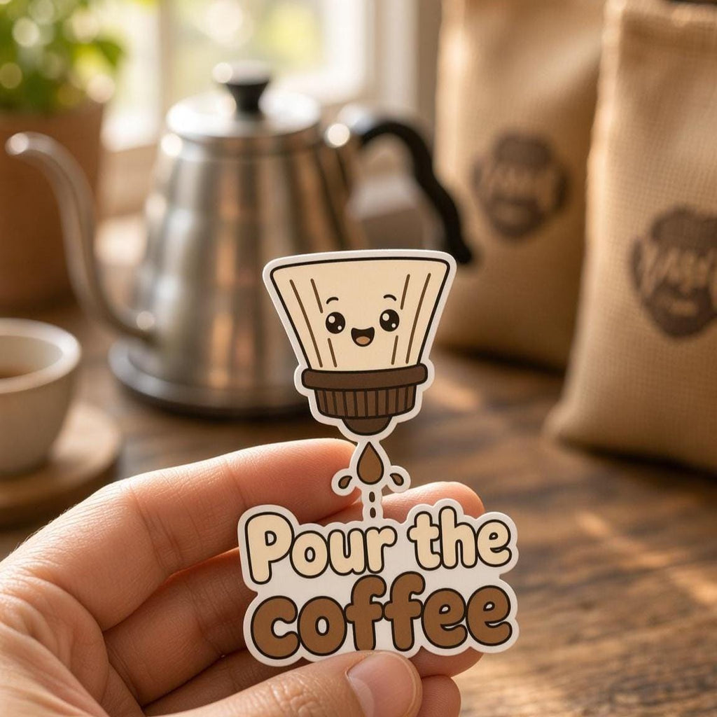 But First Coffee Stickers, Die-Cut Cafe Decals, Laptop Journal Gift