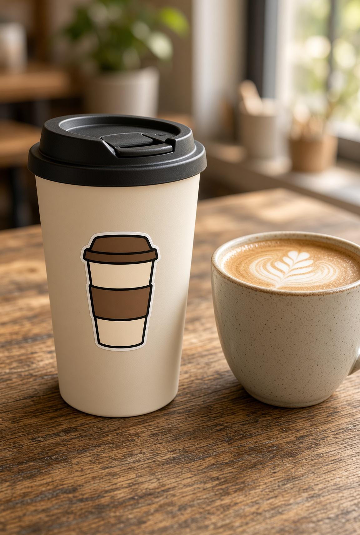 Coffee Icon Stickers, 50+ Cafe Decals, Pour Over Croissant Laptop Stickers, Die Cut Set