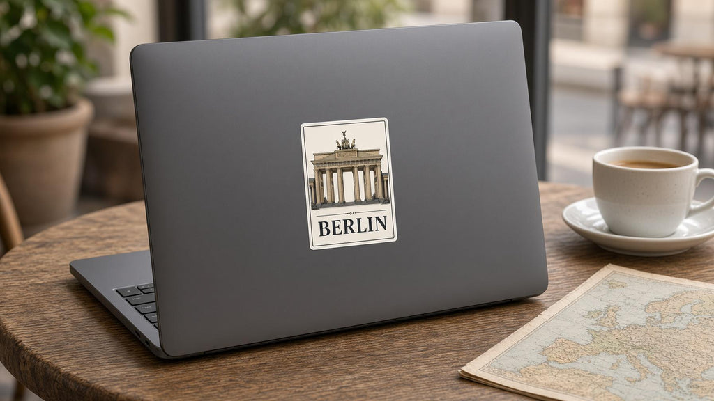 12 Europe City Stickers, Vintage Rome Paris Venice Decals, Laptop Journal Travel Set