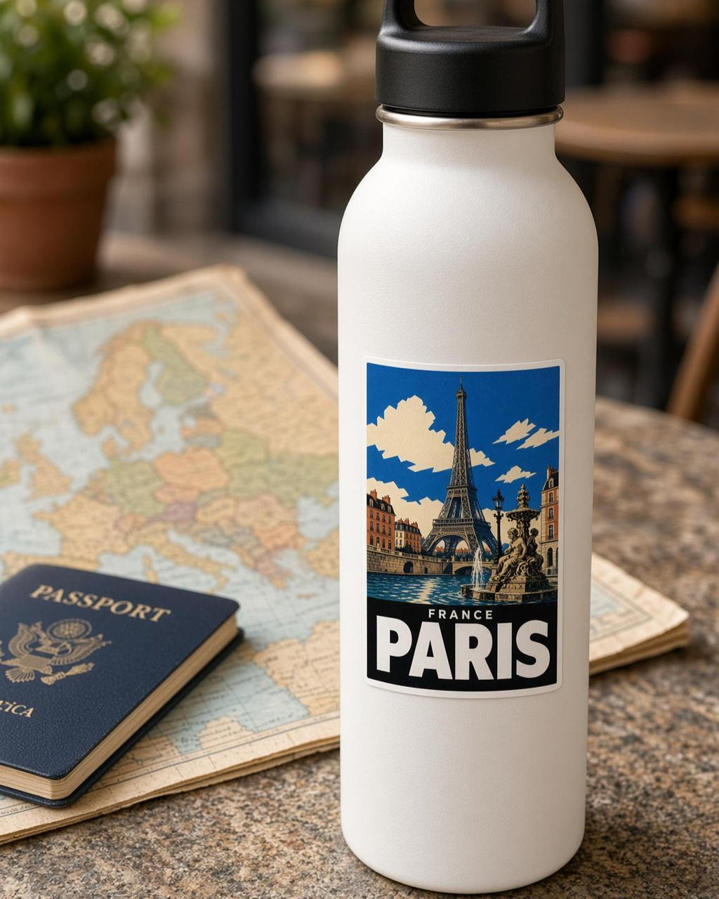 Europe City Stickers, Vintage Rome Paris Venice Decals, Laptop Journal Travel Set