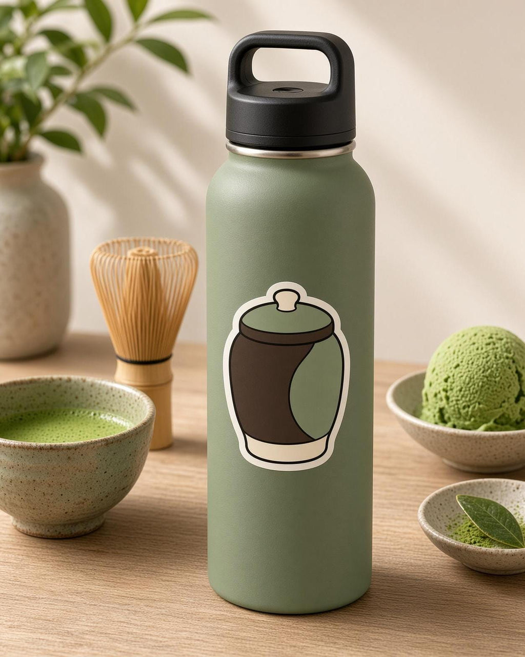Matcha Stickers, Green Tea Pastry Decals, Whisk Latte Laptop Journal Set