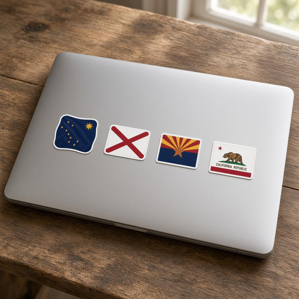 State Map and Flag Sticker Set, Matching US State Pair, Laptop Journal Gift