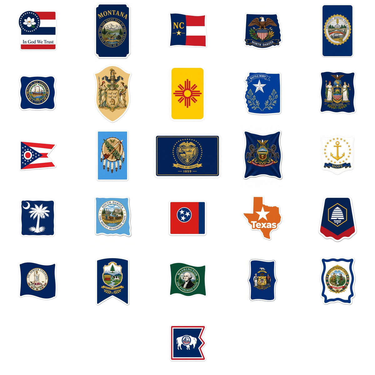 US State Flag Stickers, California Bear Flag Decal, Laptop Journal Bottle