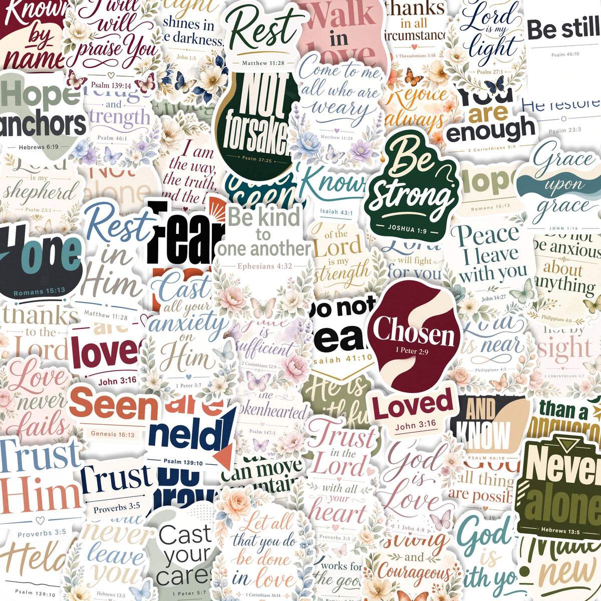 Christian Bible Verse Stickers – Floral, Modern & Minimal Scripture Decals