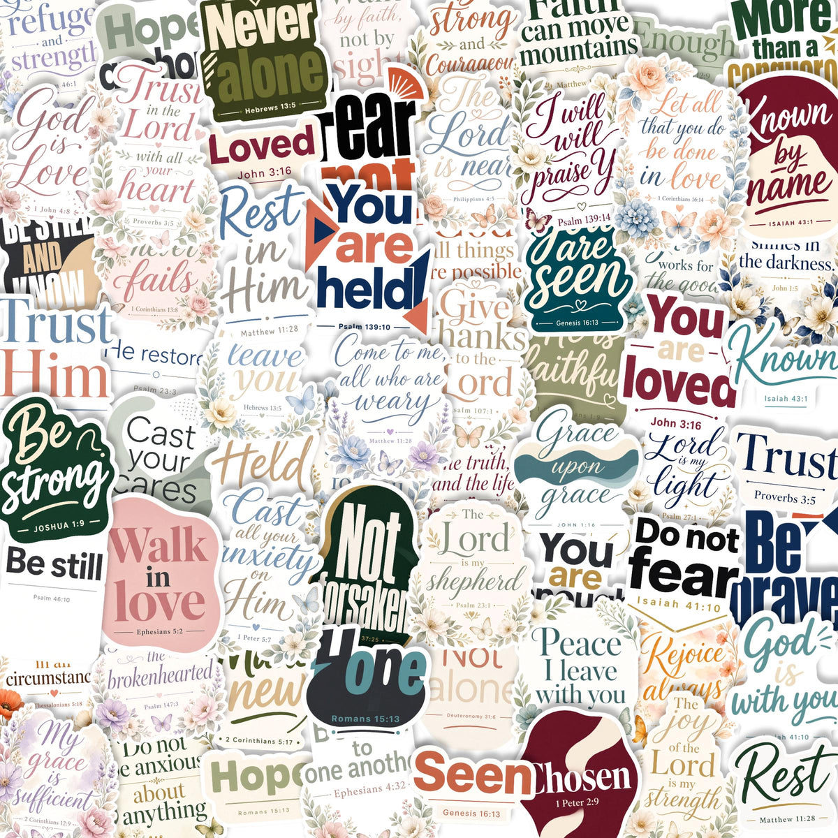 Christian Bible Verse Stickers – Floral, Modern & Minimal Scripture Decals