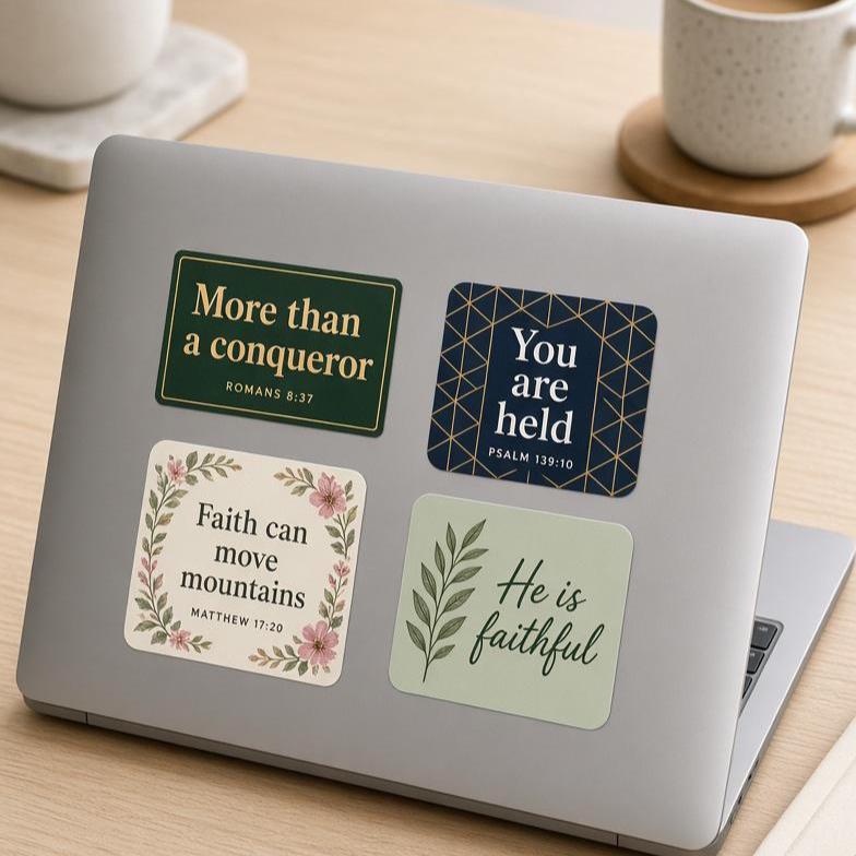 Christian Bible Verse Stickers – Floral, Modern & Minimal Scripture Decals