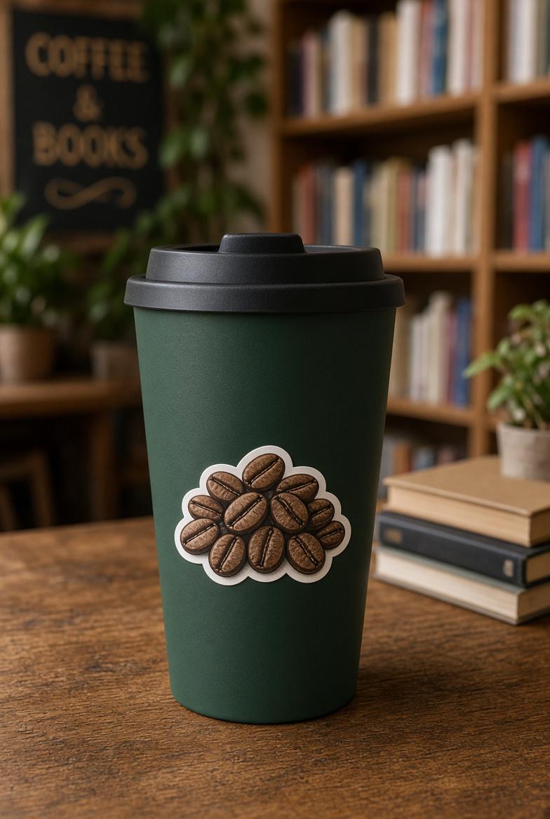 Coffee Stickers | Hand-Drawn Die-Cut Vinyl | Mugs, French Press, Beans & Café Pack