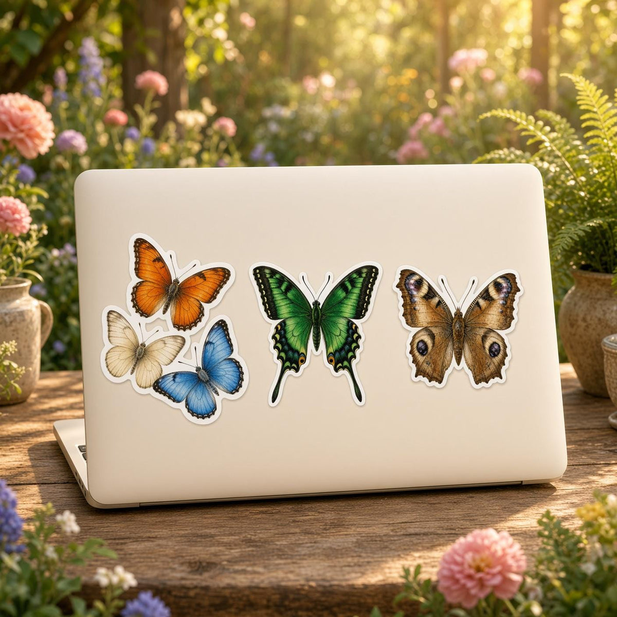 Butterfly Stickers, Die-Cut Nature Set for Journals and Laptops