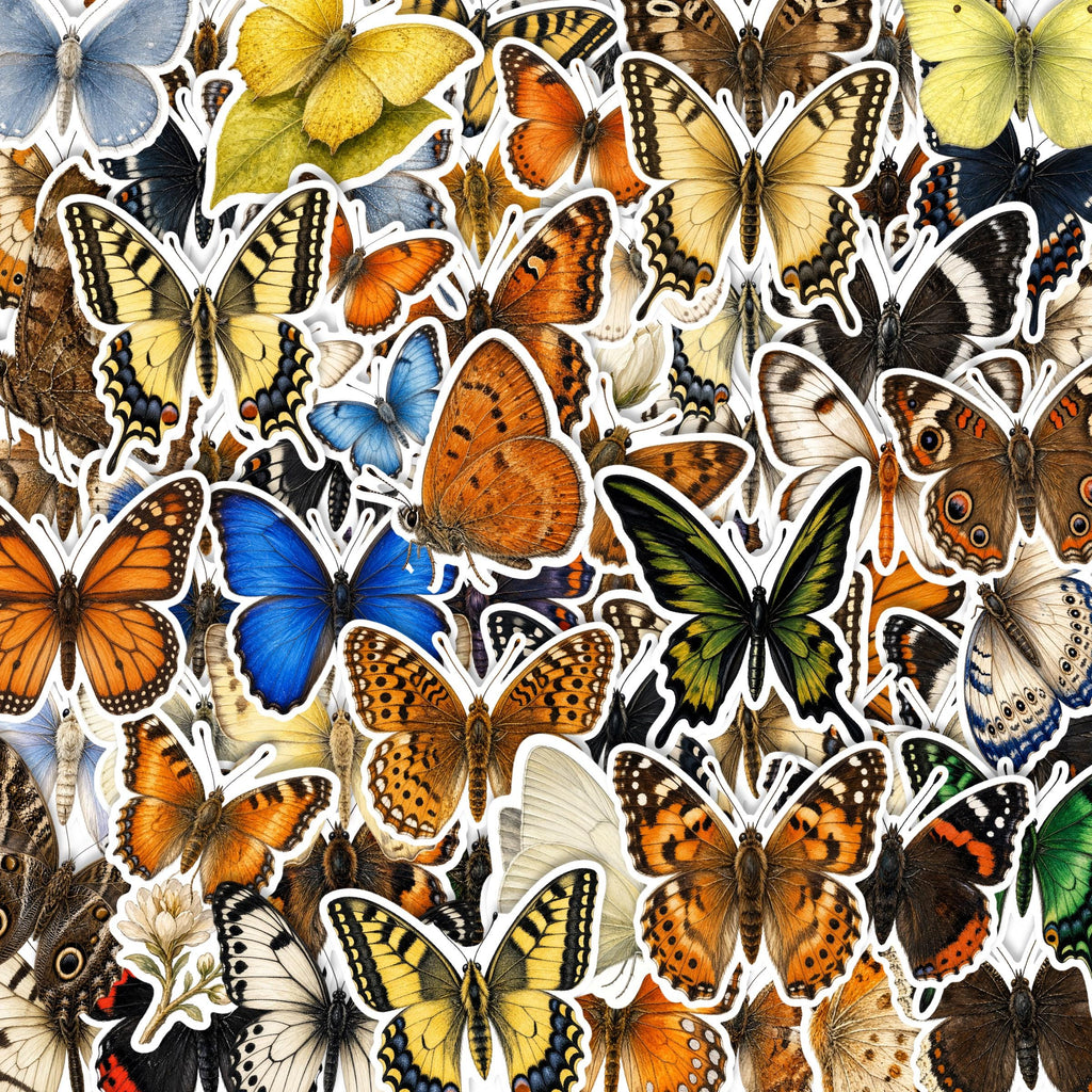 Butterfly Stickers, Die-Cut Nature Set for Journals and Laptops
