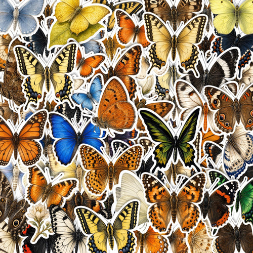 Butterfly Stickers, Die-Cut Nature Set for Journals and Laptops