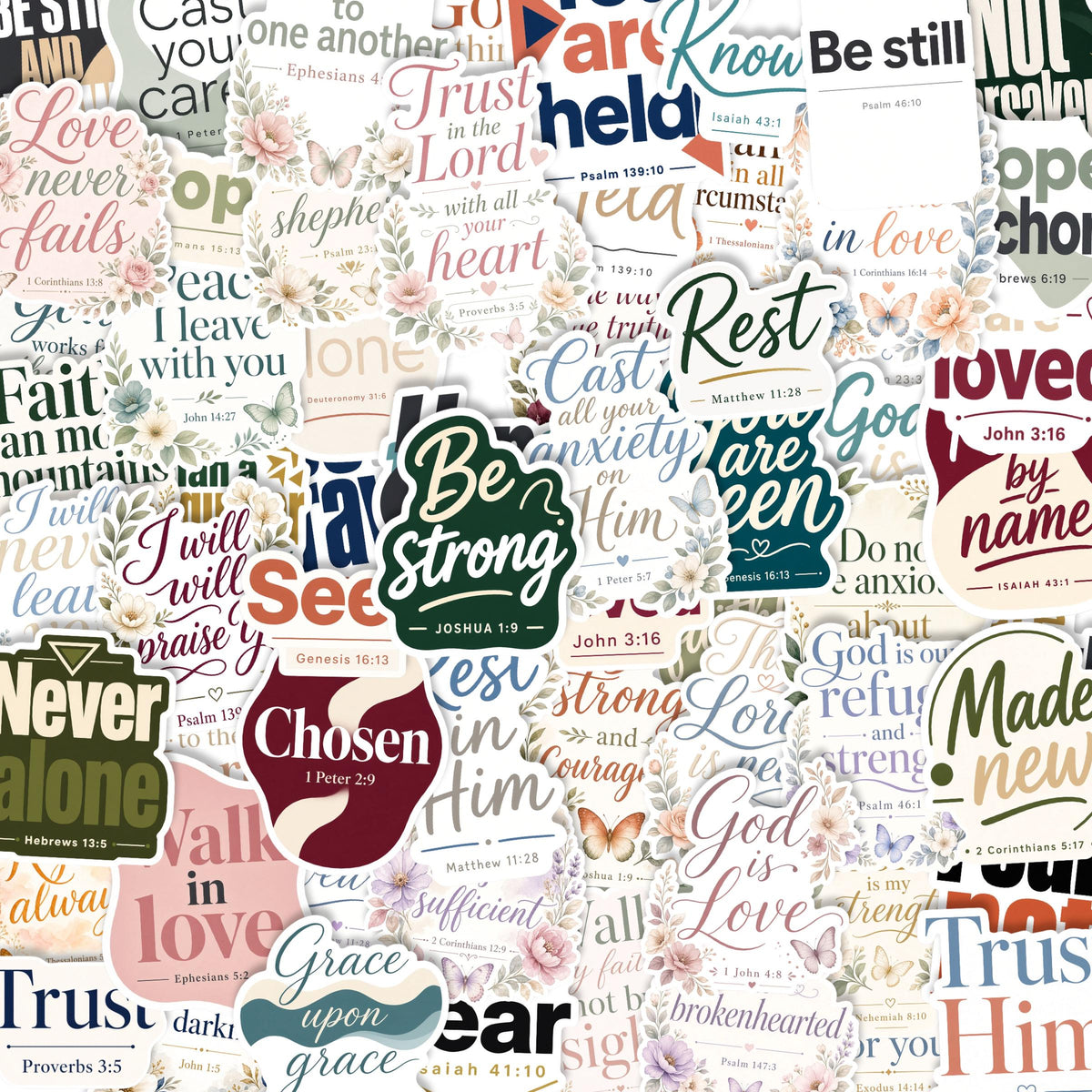 Christian Bible Verse Stickers – Floral, Modern & Minimal Scripture Decals
