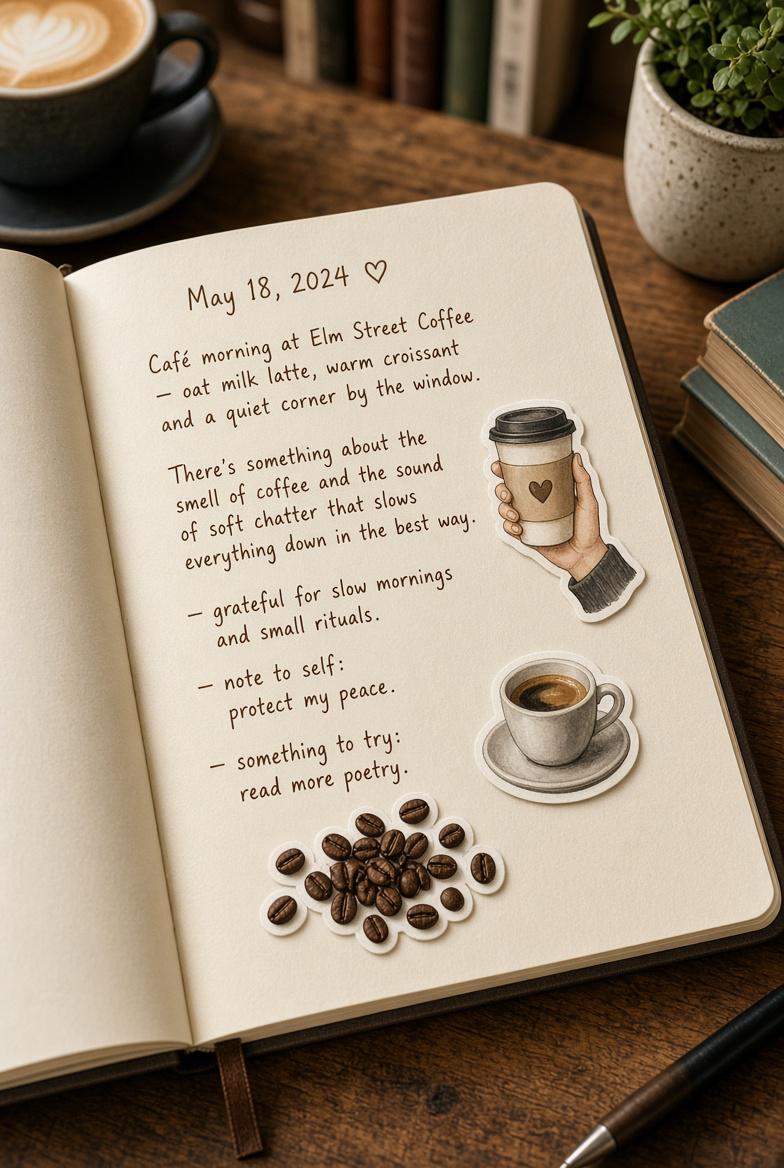 Coffee Stickers | Hand-Drawn Die-Cut Vinyl | Mugs, French Press, Beans & Café Pack